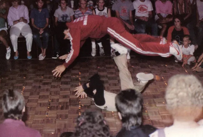 London "B-boy London" Reyes is seen performing at a live show in 1982. Courtesy London Reyes (Image obtained at usatoday.com)